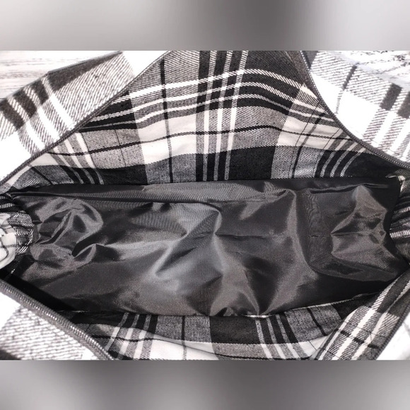 Buffalo Plaid Weekender Duffle Shoe Compartment Travel Overnight - Picture 3 of 5